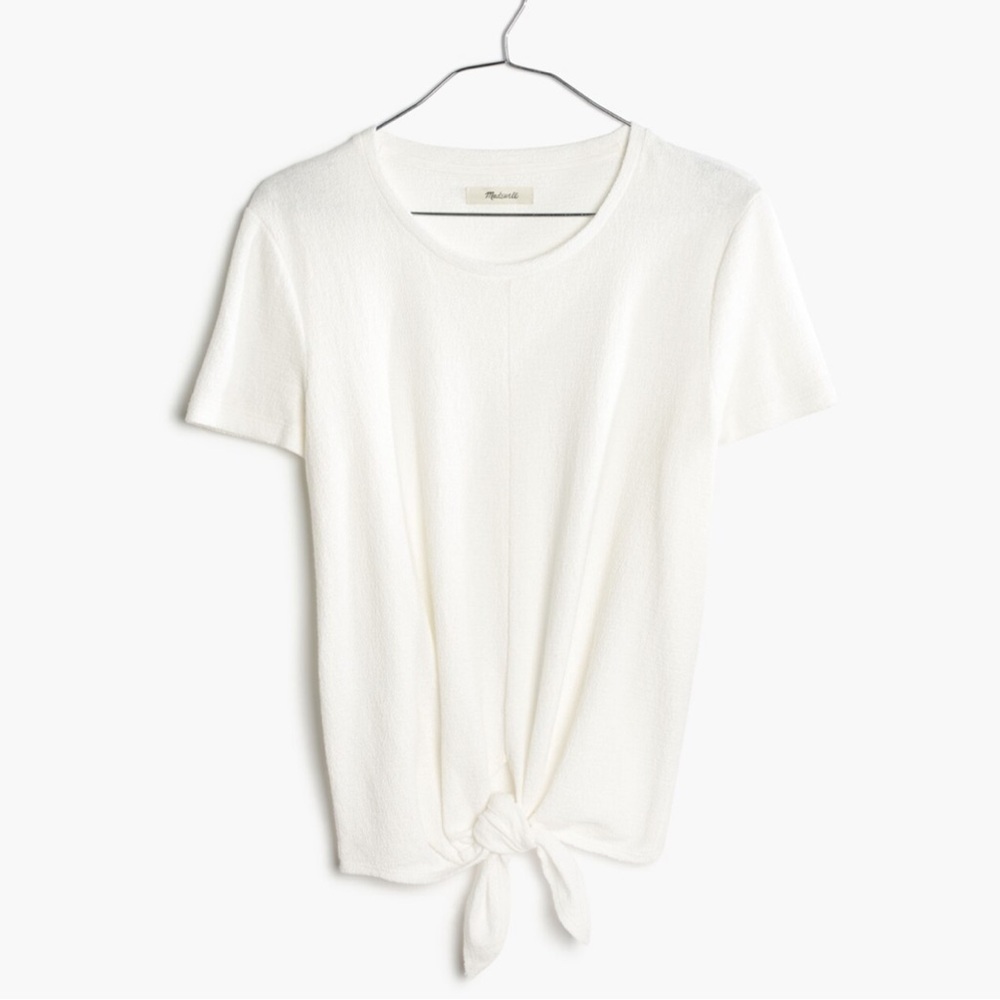 Madewell Texture and Thread Tie-Front Tee